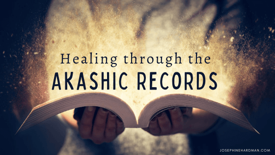 blog banner image of woman holding akashic records book