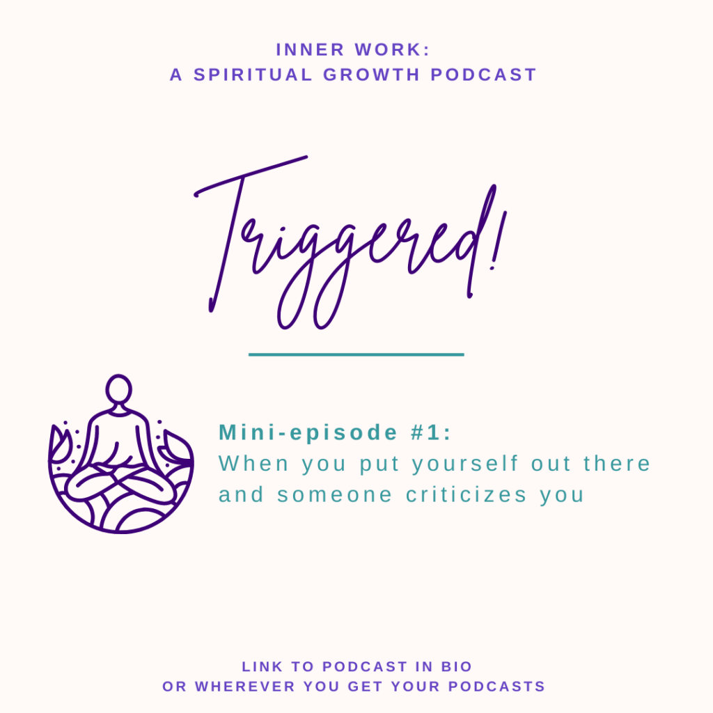 light background purple font Triggered spiritual podcast