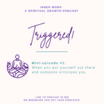 light background purple font Triggered spiritual podcast