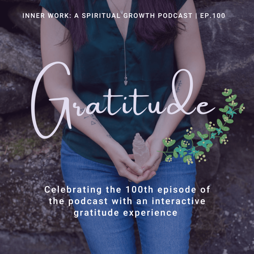 spiritual podcast woman holding crystal gratitude