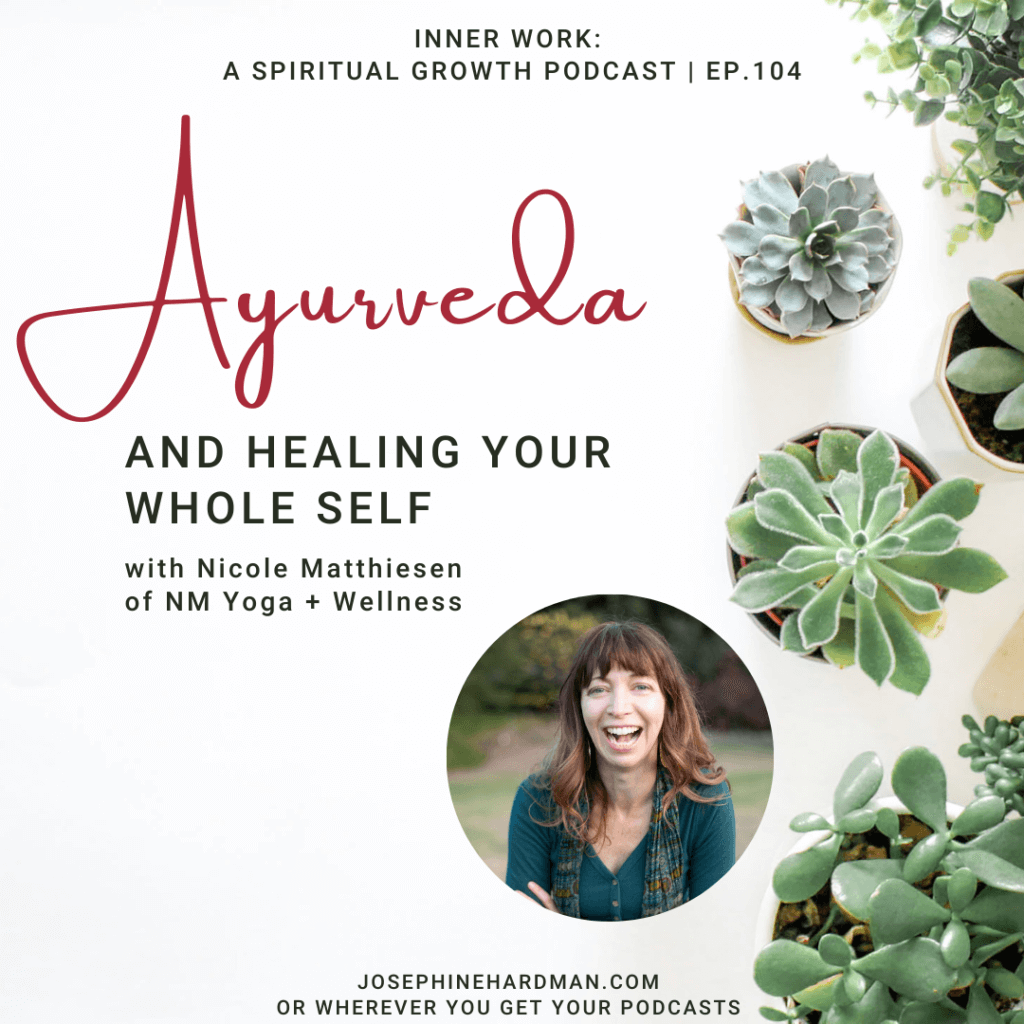 spiritual podcast white background with plants Ayurveda
