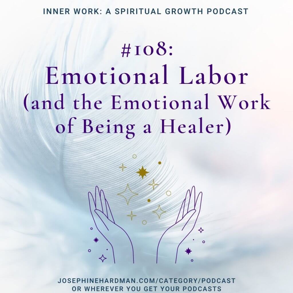feather background open hands spiritual podcast emotional labor