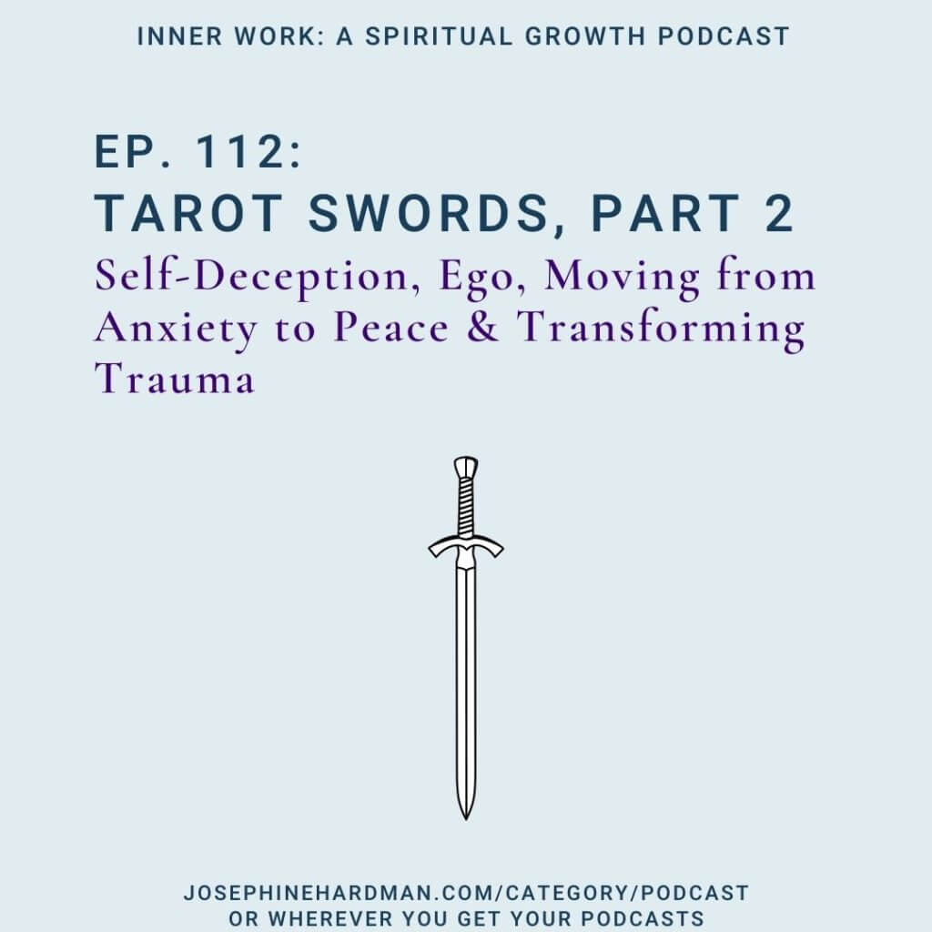 spiritual podcast sword with light blue background tarot swords