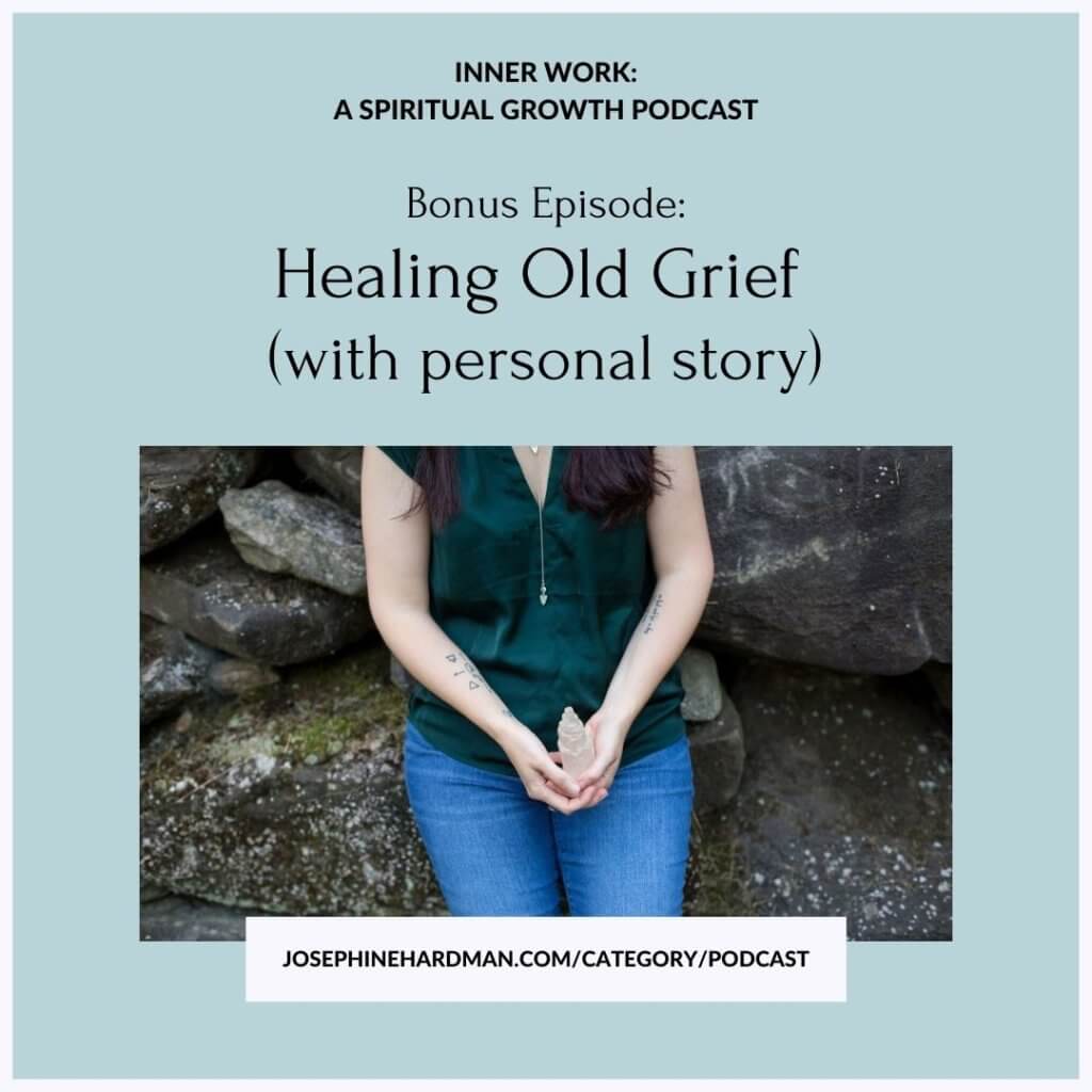 photo Josephine Hardman holding crystal spiritual podcast on healing grief
