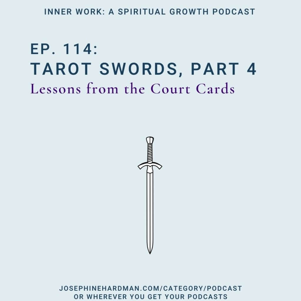 spiritual podcast tarot swords blue background