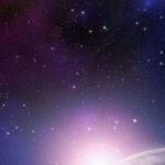 purple sky with bright stars