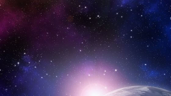 purple sky with bright stars