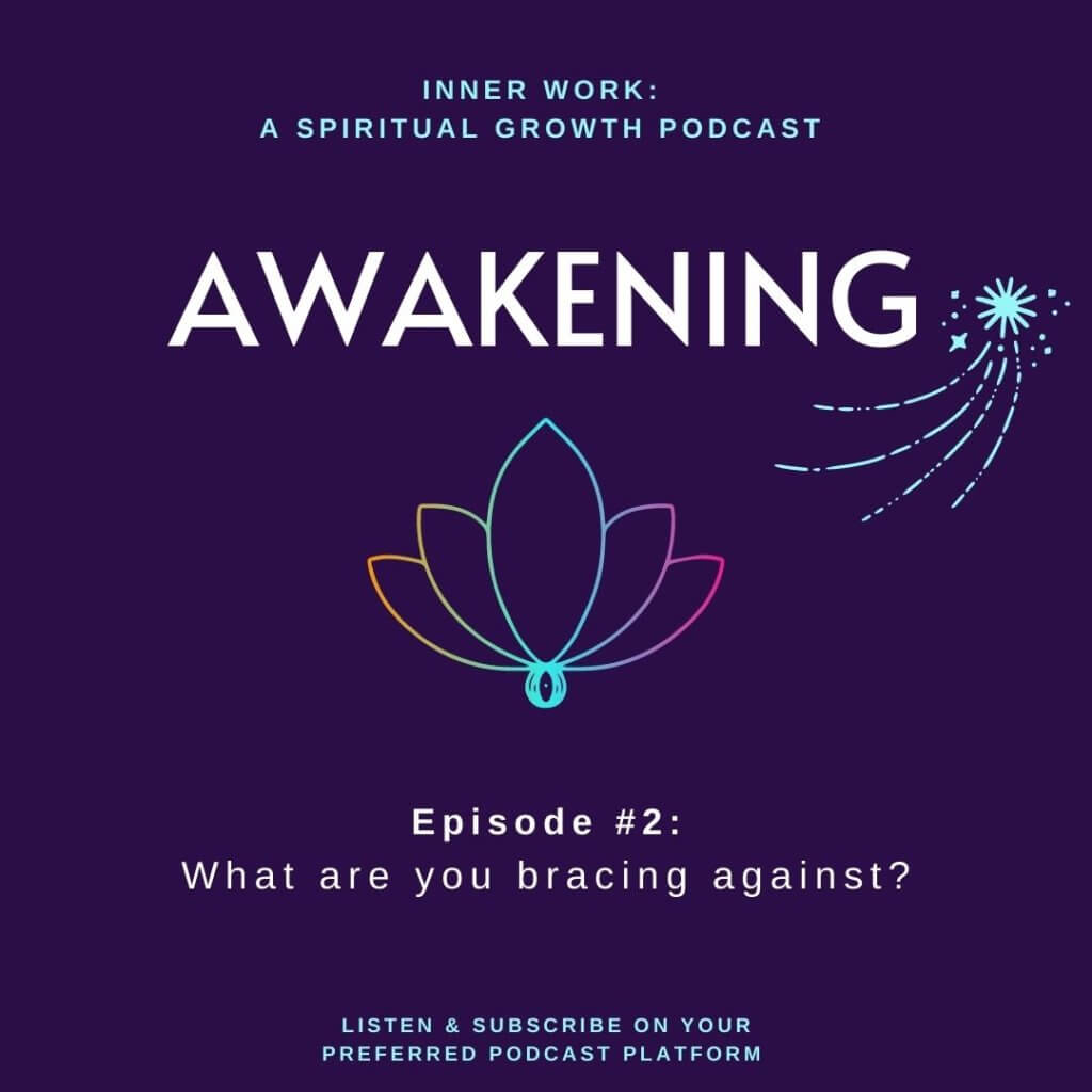 awakening spiritual podcast purple background with lotus flower
