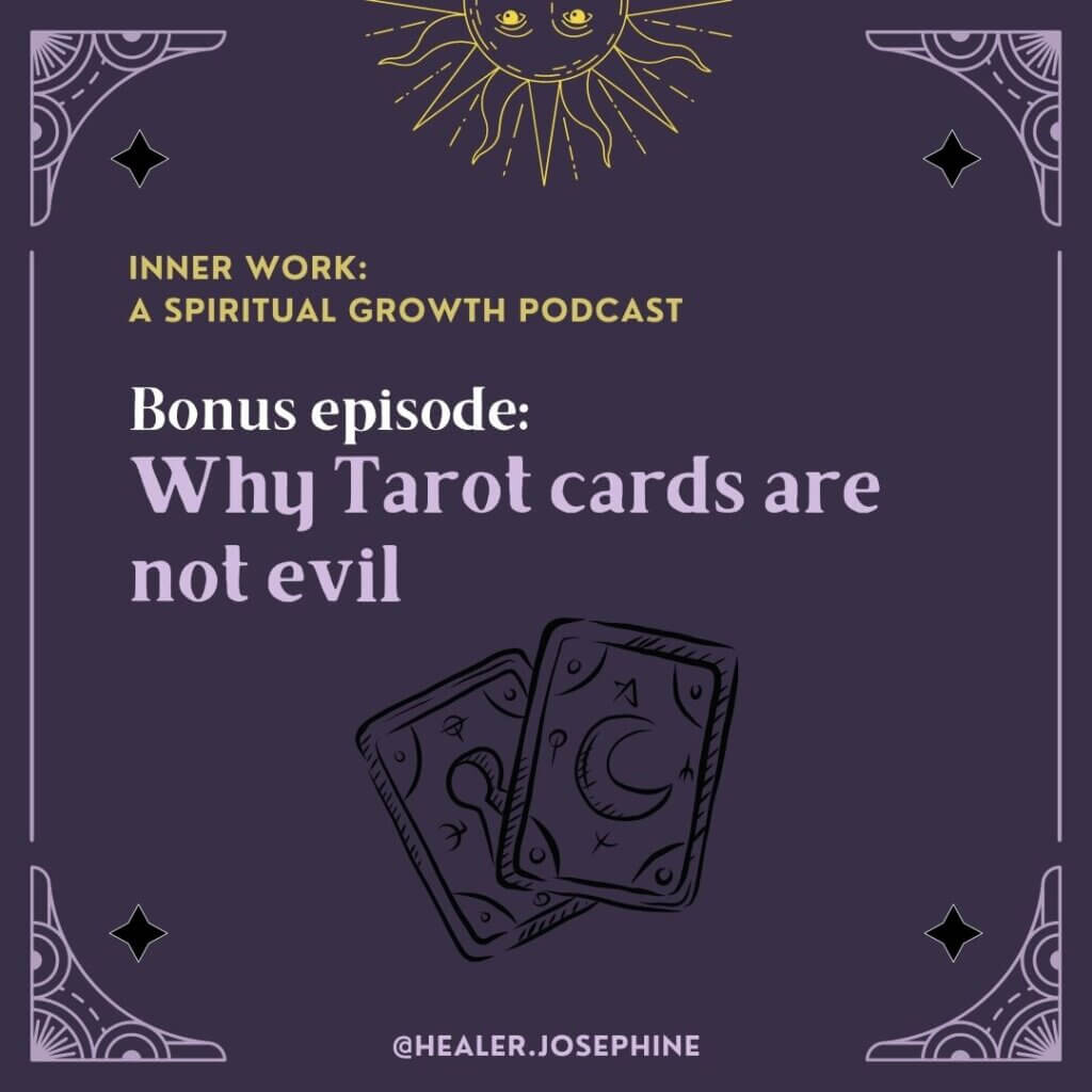 image of Tarot cards inner work spiritual podcast